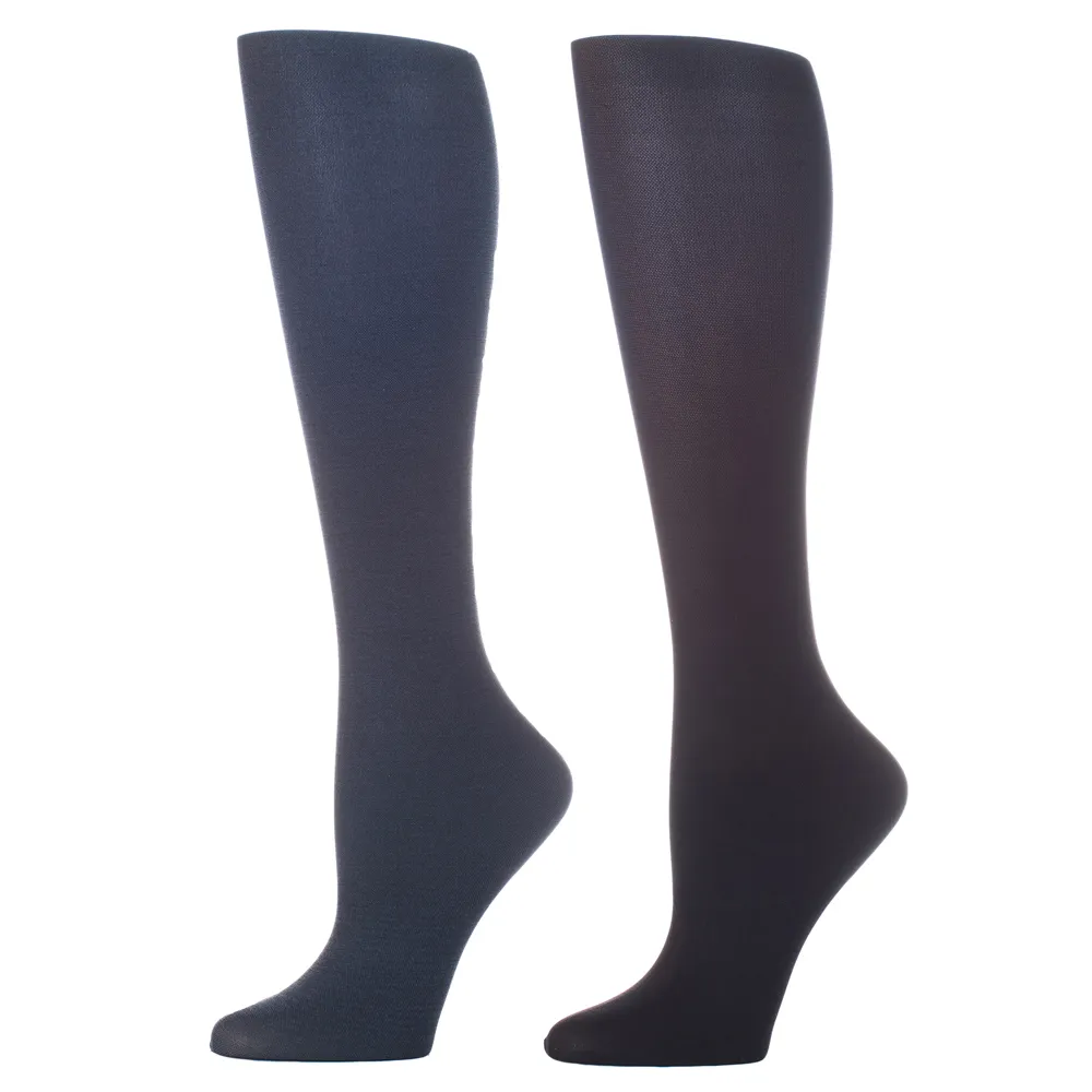 Celeste Stein Designs Inc - CMPS-NVY-BLK - Womens 8-15 mmHg Compression Sock-Navy Black (2 Pack)