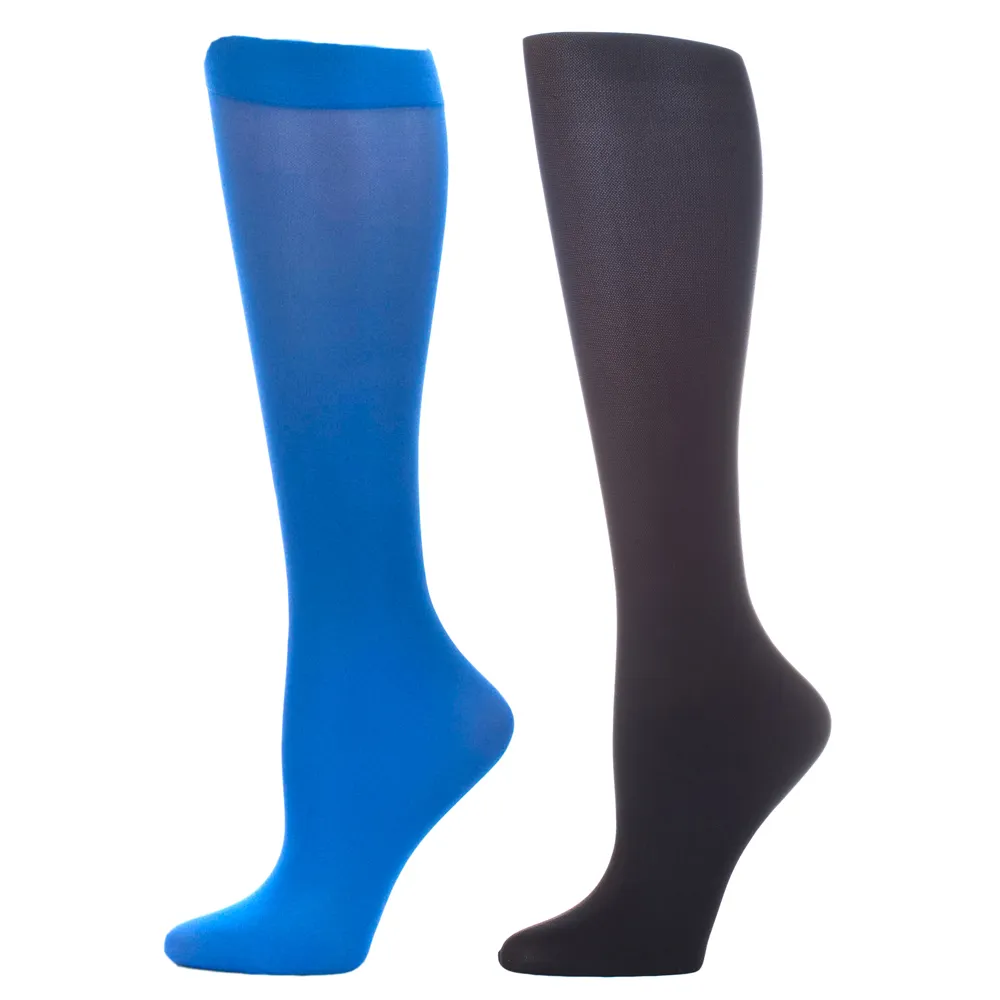 Celeste Stein Designs Inc - CMPS-ROYAL-BLK - Womens 8-15 mmHg Compression Sock-Royal Black (2 Pack)