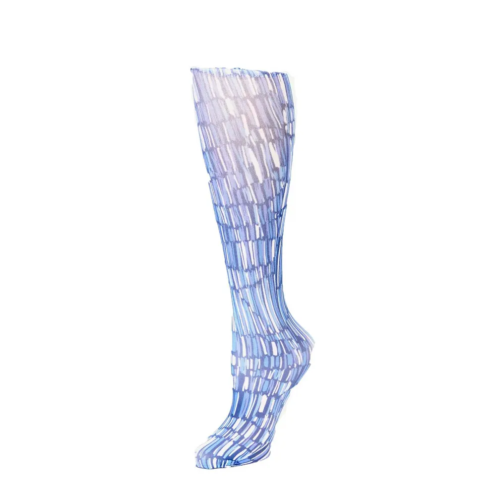 Celeste Stein Designs Inc - CMPSQ-2124 - Womens 8-15 mmHg Compression Sock-Queen-Pylon Blue