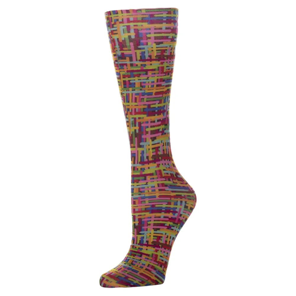 Celeste Stein Designs Inc - CMPSQ-2226 - Womens 8-15 mmHg Compression Sock-Queen-Color Grid