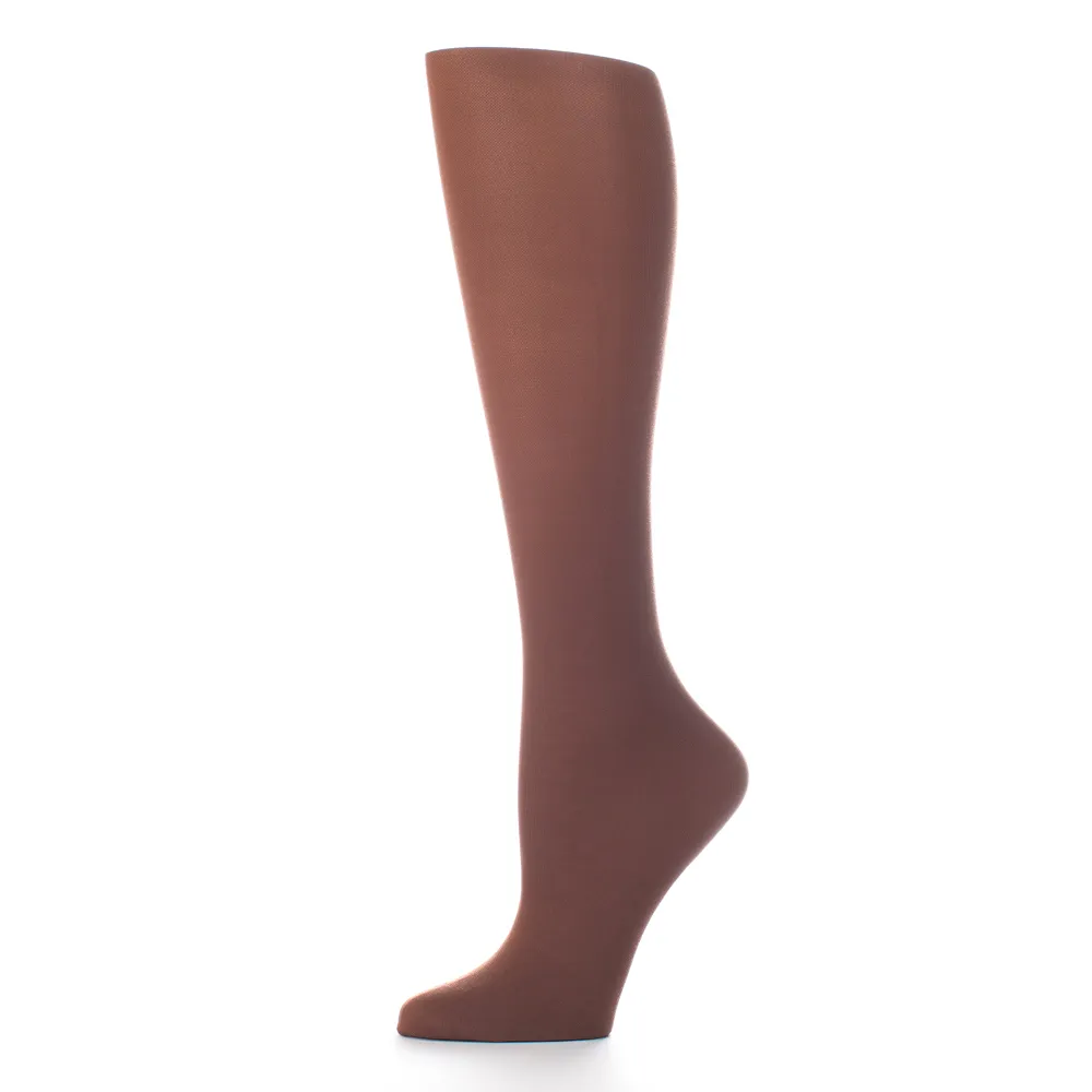 Celeste Stein Designs Inc - CMPSQ-BRN-SOLID - Womens 8-15 mmHg Compression Sock-Queen-Brown Solid
