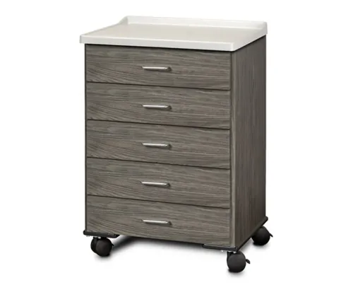 Clinton - From: 15-4612 To: 15-4620 - Fashion Finish Mobile Treatment Cabinet, Molded Top, 5 Drawers