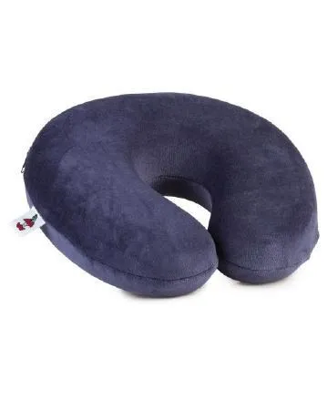 Core Products - FOM-193 - Memory Travel Neck Pillow, Visoelastic Foam, Blue, Polyester Cover, 1/ea