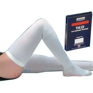 Cardinal Health - T.E.D. - From: 4298 To: 4299 -   Thigh Length Continuing Care Anti Embolism Stockings Large, Short Length, Latex free, White
