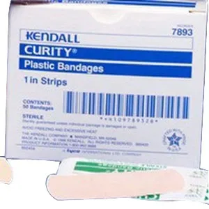 Cardinal Health - Curity - 44112 -   Plastic Bandage 3/4" L x 3" W Rectangle Shape 3/4" x 7/8" Pad Size, Sterile, Perforated Vinyl Film