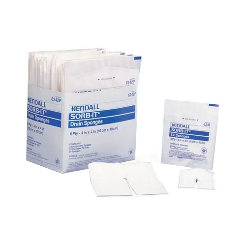 Cardinal - Curity - 6241 - I.V. Sponge Curity 2 X 2 Inch Sterile 6-Ply
