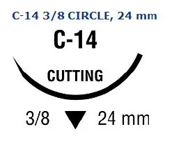 Cardinal Covidien - From: SL822 To: SL823 - Medtronic / Covidien Suture, Reverse Cutting, Undyed, Needle C 14, 3/8 Circle