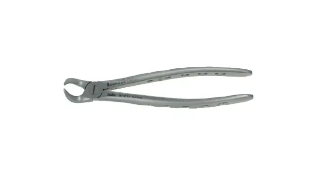 Integra Lifesciences - Xcision Lower Molars - DEFXC23 - Extracting Forceps Xcision Lower Molars Cow Horn Surgical Grade Stainless Steel Nonsterile Nonlocking Fenestrated Plier Handle