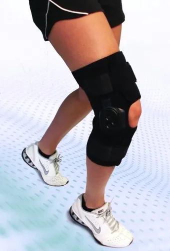 Delco Innovations - CK-111 - CK111SM Hinged Knee Brace Thigh Circumference, Elastic Straps, Medial and Lateral Hinges, Front Closure Style