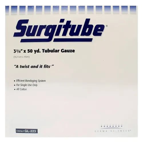 Gentell - From: GL-219 To: GL-223 - Derma Sciences Surgitube Surgitube Tubular Gauze Bandage 3 5/8" x 50 yds. Size 5, Latex Free, White, for Adult Legs, Thighs, Head, for Use with Applicator