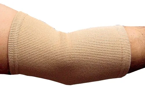 DJO DJOrthopedics - From: 195L To: 195M  Djo Bell Horn Elastic Elbow, Beige Support Large, 10"   11" Elbow, Beige, Elastic Material Adjusts with Movement