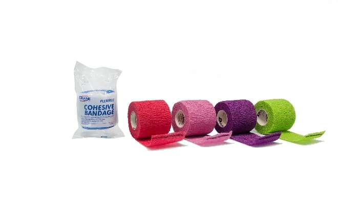 Dukal - 8025AS - Cohesive Bandage 2 Inch X 5 Yard Self Adherent Closure Assorted Colors NonSterile Standard Compression