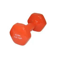 Fabrication Enterprises - 10-0559 - Solid Iron Dumbbell, Color-Coded Vinyl Coated 10 lb 1 ea (DROP SHIP ONLY) (FE100559)