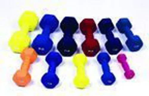 Fabrication Enterprises - From: 10063A To: 10063M - Dumbell Weight Color Neoprene Coated 1 Lb