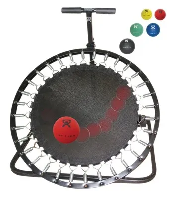 Fabrication Enterprises - CanDo - 10-3137 - Adjustable Ball Rebounder Set with Circular Rebounder, Vertical Metal Rack, 5 balls (1 each: 2,4,7,11,15 lb)