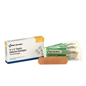 First Aid Only - 51007 - Plastic Bandages, 3/4"x3", 50/bx (DROP SHIP ONLY - $50 Minimum Order)