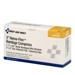 First Aid Only - From: 2-005-001 To: 2-006-001 - Hema Flex Bandage Compress, 3", 2/bx  (DROP SHIP ONLY)