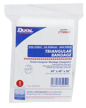 First Aid Only - 4-007 - Non-Woven Triangular Bandage, 40"x40"x56", 1/bg  (DROP SHIP ONLY - $50 Minimum Order)