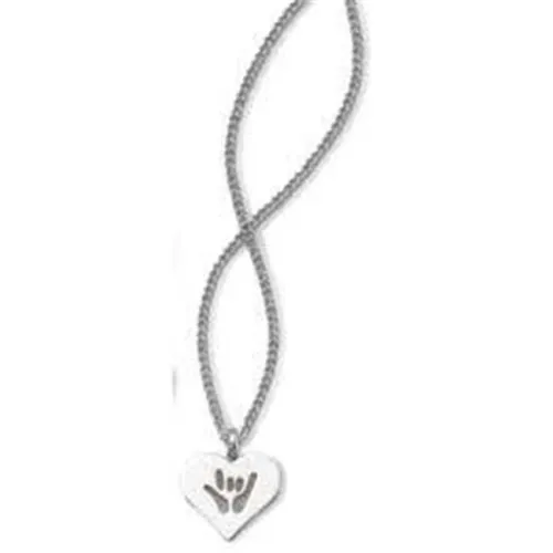 Harris Communication - N176S - Ily Solid Heart Silver Necklace