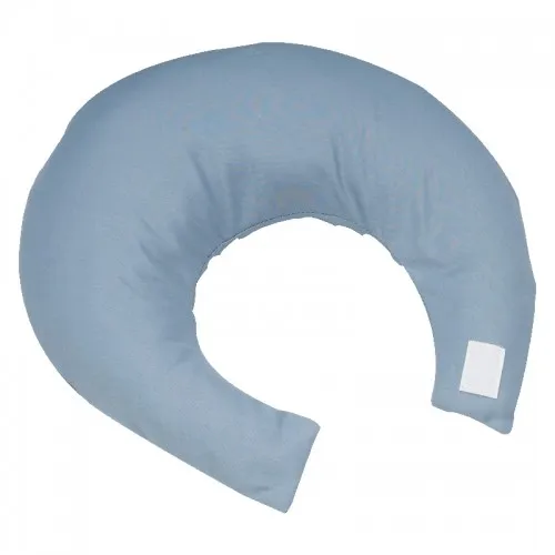 Alex Orthopedic - Softeze - NC6310 - Comfy crescent pillow with blue satin zippered cover.