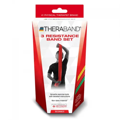 Hygenic - Thera-Band - 13074 - TheraBand Latex free Resistance Bands - Beginner - Yellow, Red, and Green.
