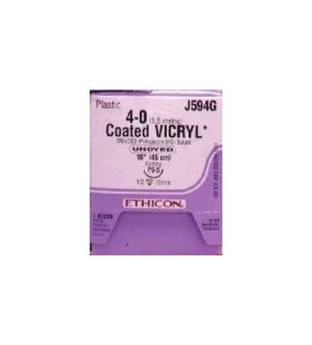 Ethicon Suture - J103t - Ethicon Vicryl (Polyglactin 910) Suture Sutupak Precut Size 40 1218" Violet Braided 2dz/Bx