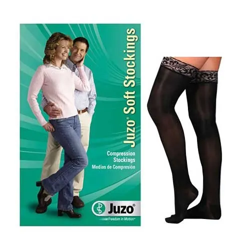 Juzo - 2002AGFFSBSH103 - Juzo Soft Thigh-High with Silicone Border, 30-40, Full Foot, Short