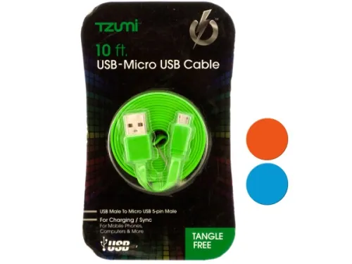 Kole Imports - El365 - Tangle Free Usb-Micro Usb Cable