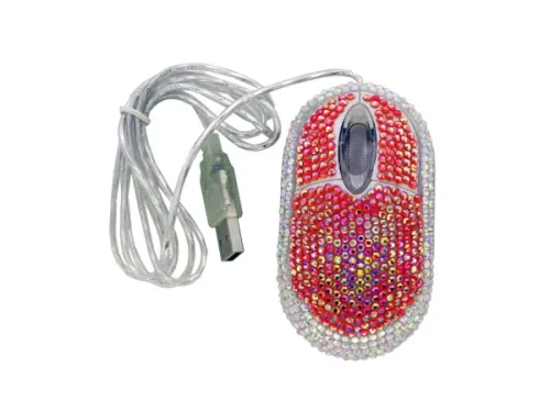 Kole Imports - EL490 - Red Bedazzled Mouse
