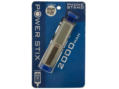 Kole Imports - EL679 - Blue Power Stix Power Bank With Pull-out Phone Stand
