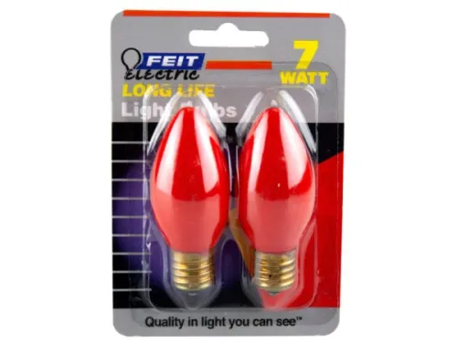 Kole Imports - MA189 - 2 Pack Red 7 Watt Long Life Night Light Bulbs