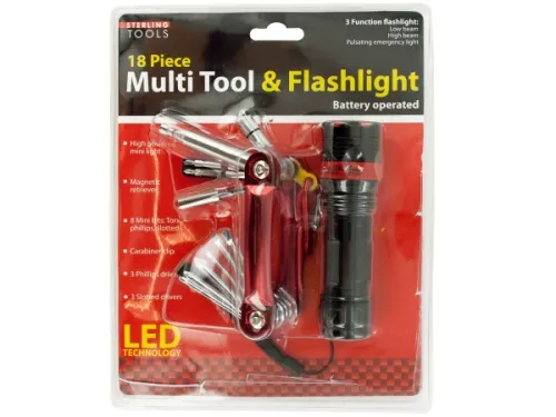 Kole Imports - OF972 - Multi Tool &amp; 3 Function Flashlight Set