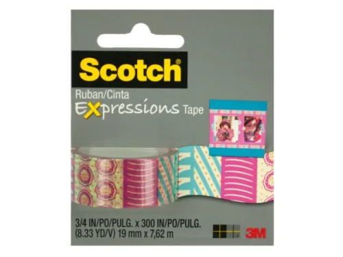 Kole Imports - From: OP781 To: OP800 - Scotch Expressions Pink &amp; Aqua Pattern Tape