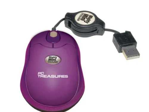 Kole Imports - OS531 - Purple Retractable Mini Mouse