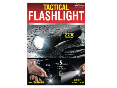 Kole Imports - OS984 - Waterproof Tactical Zoom Flashlight With 5 Settings
