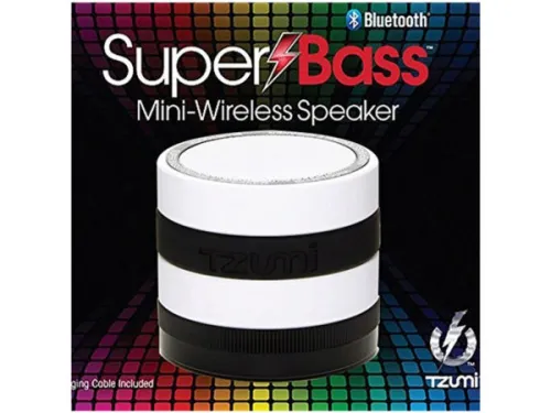 Kole Imports - OT745 - White Super Bass Mini Wireless Bluetooth Speaker
