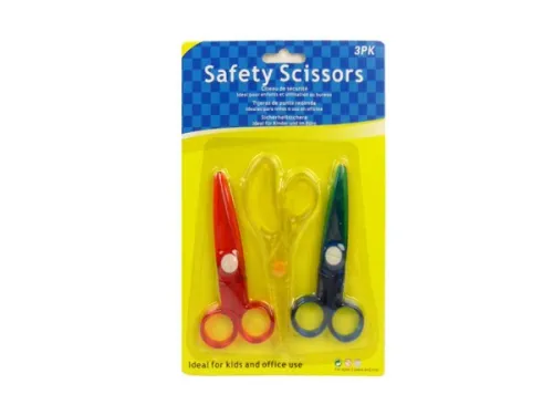 Kole Imports - UU554 - Safety Scissors, Pack Of 3