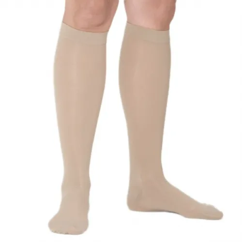 Medi Lp - Mediven Plus - From: 16703 To: 16757 -   Calf with Beaded Silicone Top Band, 20 30 mmHg, Petite, Extra Wide, Closed Toe, Beige, Size 3.