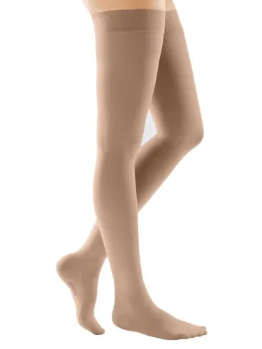 Medi Lp - From: 18752 To: 18756  Medi Mediven Comfort Thigh High with Beaded Silicone Top Band, 20 30 mmHg, Closed Toe, Black, Size 2.