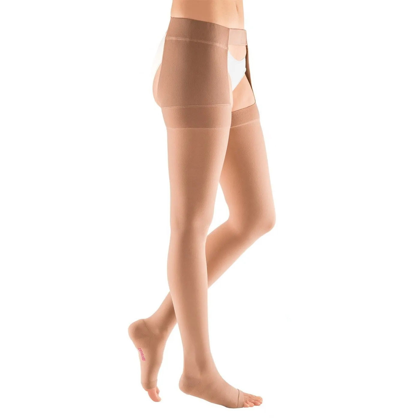 Medi From: 19901 To: 19907 - Mediven Plus 30-40 mmHg Open Toe Thigh High Petite with Beaded  Silicone Top Band