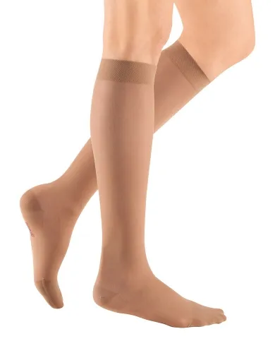 Medi Lp - Mediven Sheer & Soft - 39202 - Sheer & Soft Thigh High with Lace Silicone Top Band, 15-20 mmHg, Open Toe, Natural, Size 2.