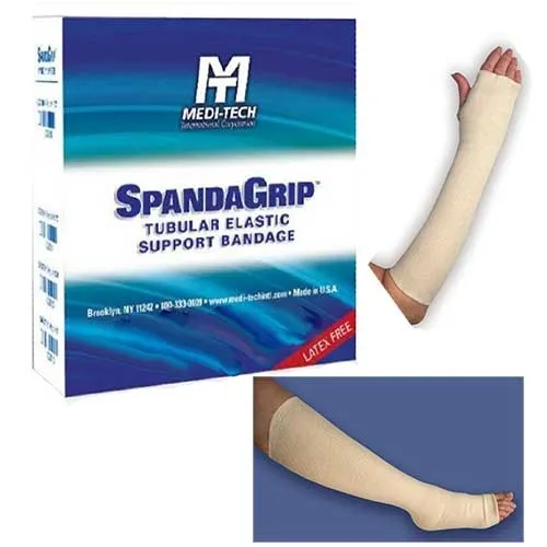 Medi-Tech - SpandaGrip - From: SAG13111 To: SAG13115 - International  Elastic Tubular Support Bandage  4 Inch X 11 Yard Large Knee / Medium Thigh Pull On Natural NonSterile Size F Standard Compression