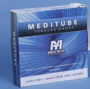 Meditech - From: MTTG320 To: MTTG319 - MediTube? Cotton Tube Gauze 50yds Small Fingers Toes Size 1 Flat Width 5 8"