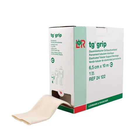 L&R - tg - From: 24123 To: 24125 - Tg Grip Elasticated Tubular Support Bandage, 7.5cm X 10m (3" X 11yds.), Size D