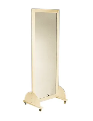Fabrication Enterprises - 19-1101 - Glass mirror, mobile caster base, vertical