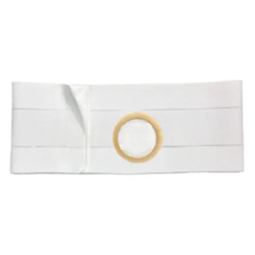 Nu-Hope - From: 6751-F To: 6753-U - 8" Left, White, Cool Comfort Elastic, Flat Panel Support Belt, Medium, Waist (32"  36"), 2 1/4" Opening Placed 1" From Bottom.