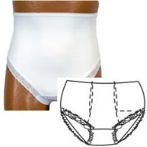 Options Ostomy Support Barrier - 880-04-M-D - OPTIONS Ladies' Brief with Built-In Barrier/Support, Dual Stoma, 6-7, Hips