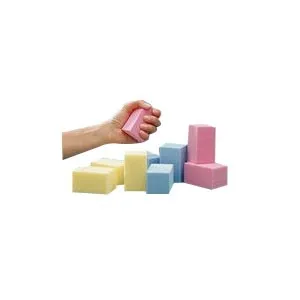Patterson Medical - From: A9086 To: A9087 - Temper Foam R Lite Foam Blocks Pink, 1 3/4" x 1 3/4" x 3", Soft, Washable, Air Dry