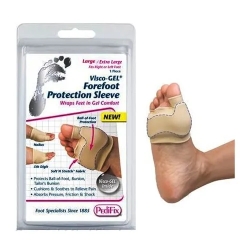 Pedifix - Visco-GEL - From: P1455-L/XL To: P1455-S/M - Footcarempany Visco Gel Forefoot Protection Sleeve, Large/X Large