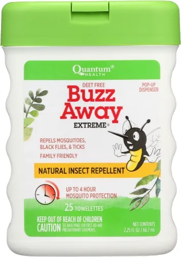 Quantum Health - KHFM00889071 - Buzz Away Extreme Natural Insect Repellent, 25 Towelletes